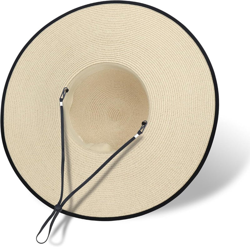 Naivlizer Women Wide Brim Sun Hat UPF50 Straw Summer Hat Floppy Beach Hat Roll-Up - Image 3